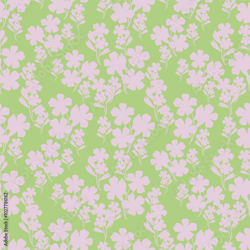 Vector abstract seamless simple floral pattern. Flower pattern. Spring pattern. Pattern for textiles or for cover. Wallpaper. Hand drawn.