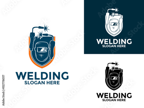 Welding service logo design, Welding company logo illustration vector design template