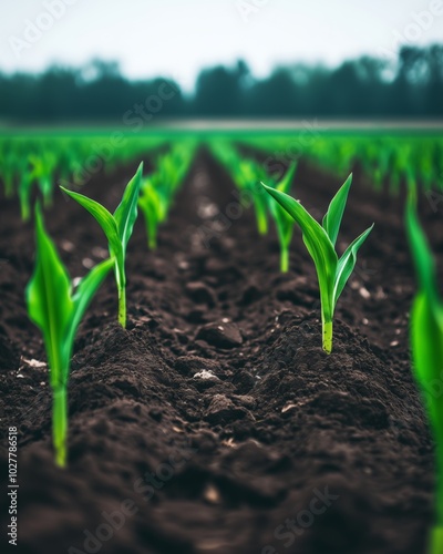 corn field in spring