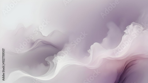 A white background with subtle, flowing gradients blending softly between Purple, Pink, Grey. A texture with a rough, grainy feel, with smoky wisps adding depth.