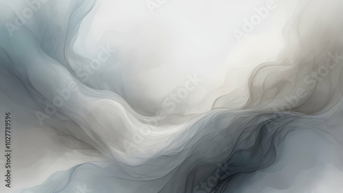 A white background with subtle, flowing gradients blending softly between Dark Grey, Light Grey, Sky Bluet. A texture with a rough, grainy feel, with smoky wisps adding depth.