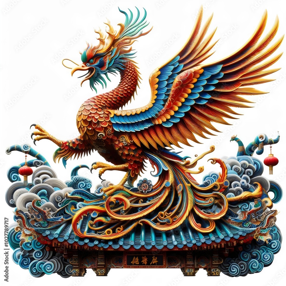 Phoenix, phenix bird isolated on white background Phoenix, phenix bird isolated on white background
