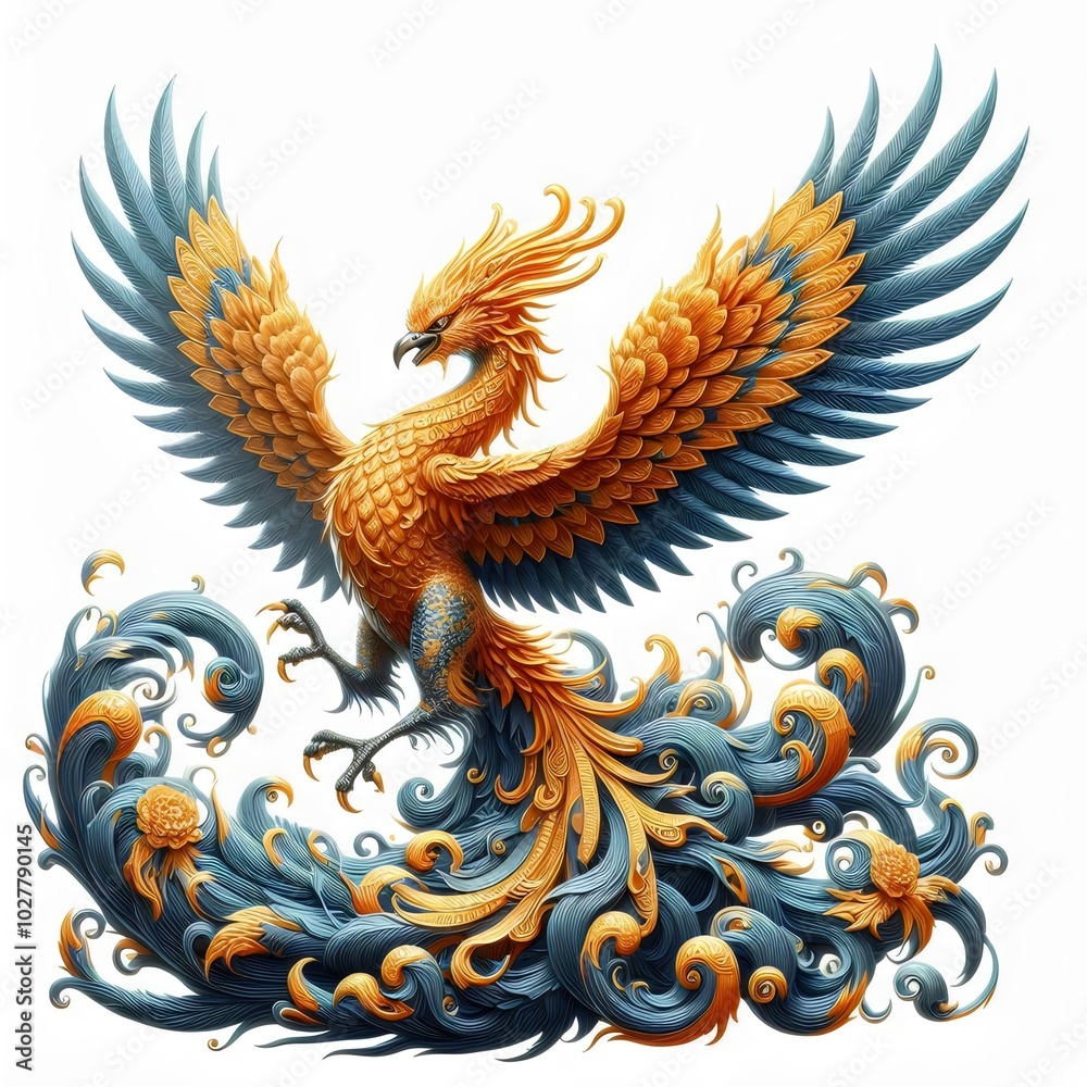 Chinese phoenix bird on white background Chinese phoenix bird on white background