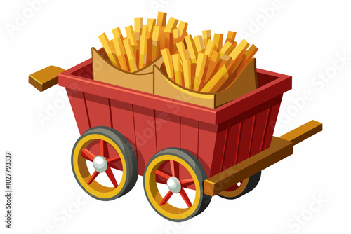 French fries in a miniature wooden barrel overflowing with crispy goodness