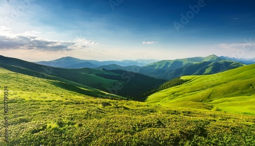 beautiful mountain view natural summer spring background amazing landscape green hills