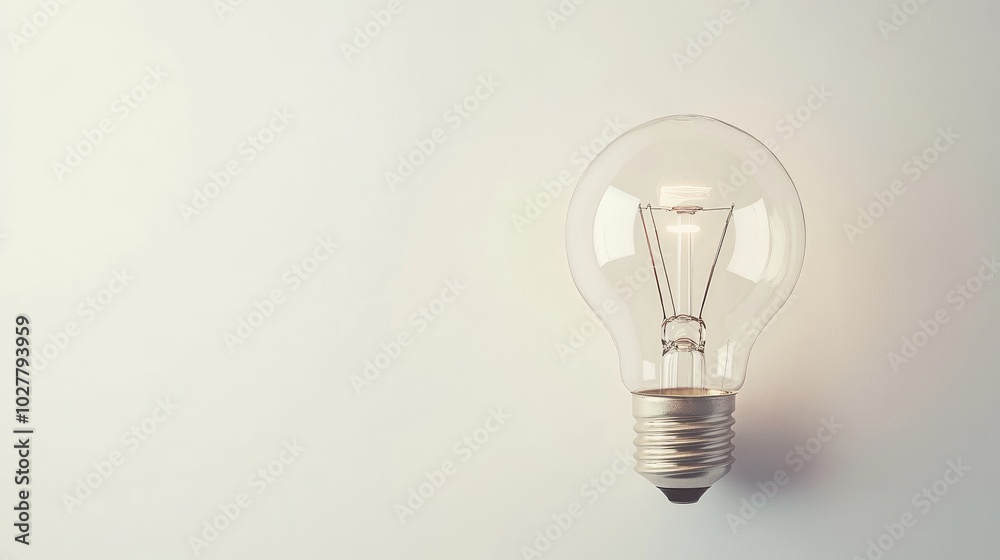 Artistic lightbulb against a clean white background, ideal for overlaying your message Artistic lightbulb against a clean white background, ideal for overlaying your message