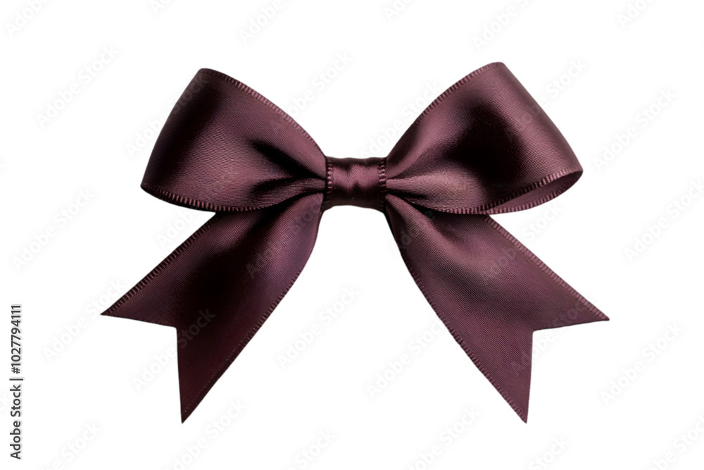 Elegant dark ribbon bow for decoration. transparent background Elegant dark ribbon bow for decoration. transparent background