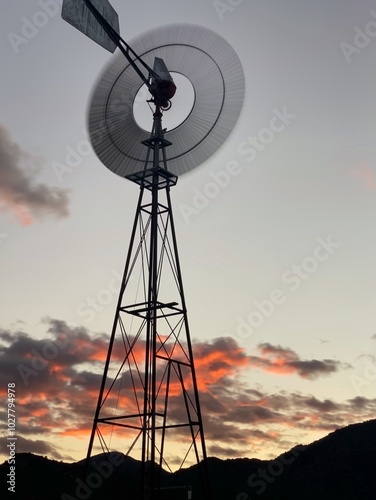 Windmill at sunset