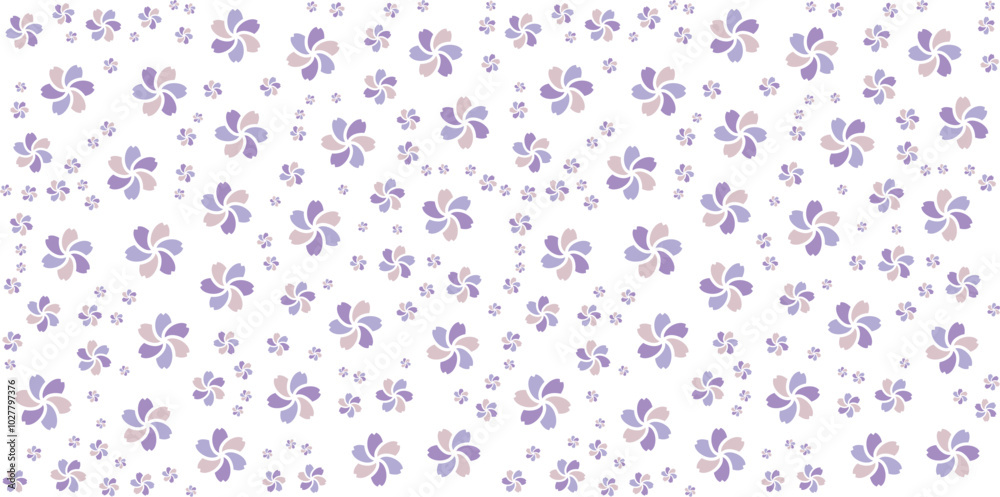 Seamless Floral Pattern with Pink Blossom Petals on White Background, Delicate Flower Petals Vector Design for Fabric, Wallpaper, and Stationery Seamless Floral Pattern with Pink Blossom Petals on White Background, Delicate Flower Petals Vector Design for Fabric, Wallpaper, and Stationery