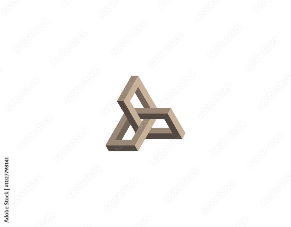 Celtic Impossible triangle Structure logo design with white background. Celtic Impossible triangle Structure logo design with white background.