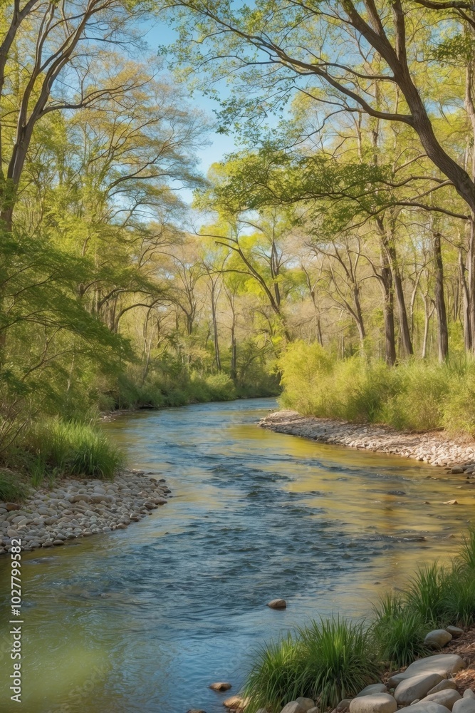 Graceful River Running Through Beautiful Forest. Graceful River Running Through Beautiful Forest.