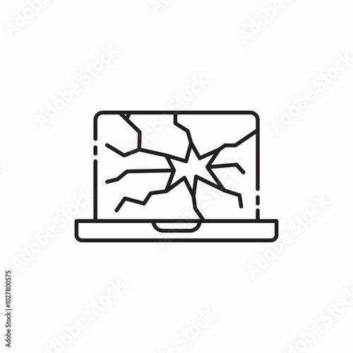 broken screen icon sign vector