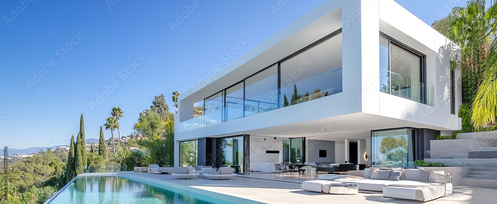 Obraz premium modern luxury villa, AI generated