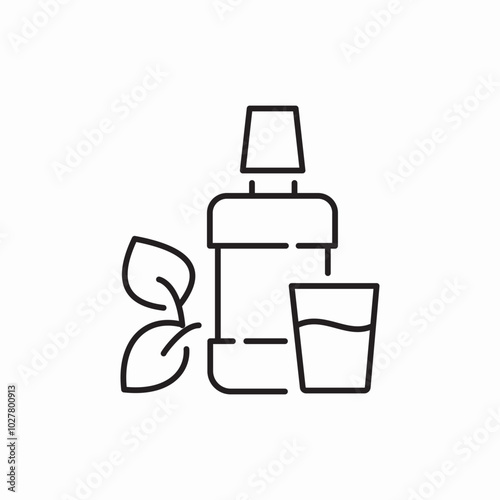 herbal mouthwash icon sign vector photo