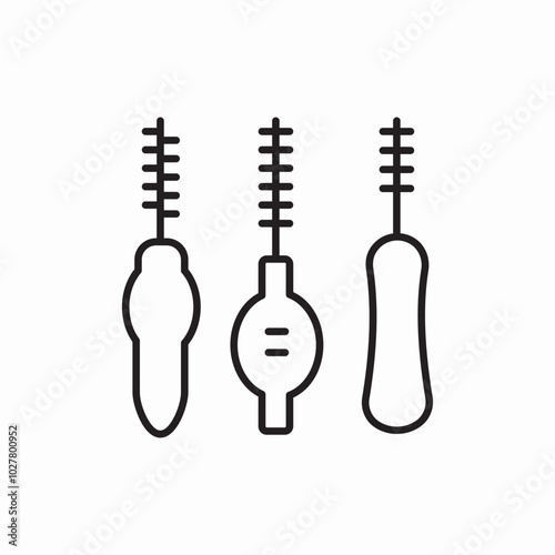 interdental brush icon sign vector