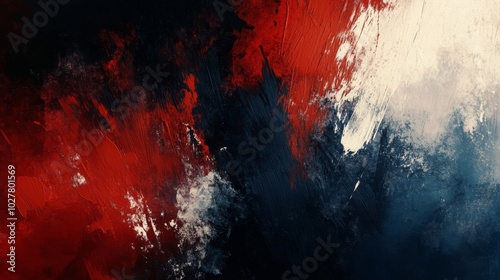 Wallpaper Mural Abstract Painting with Red, White, and Blue Brushstrokes Torontodigital.ca