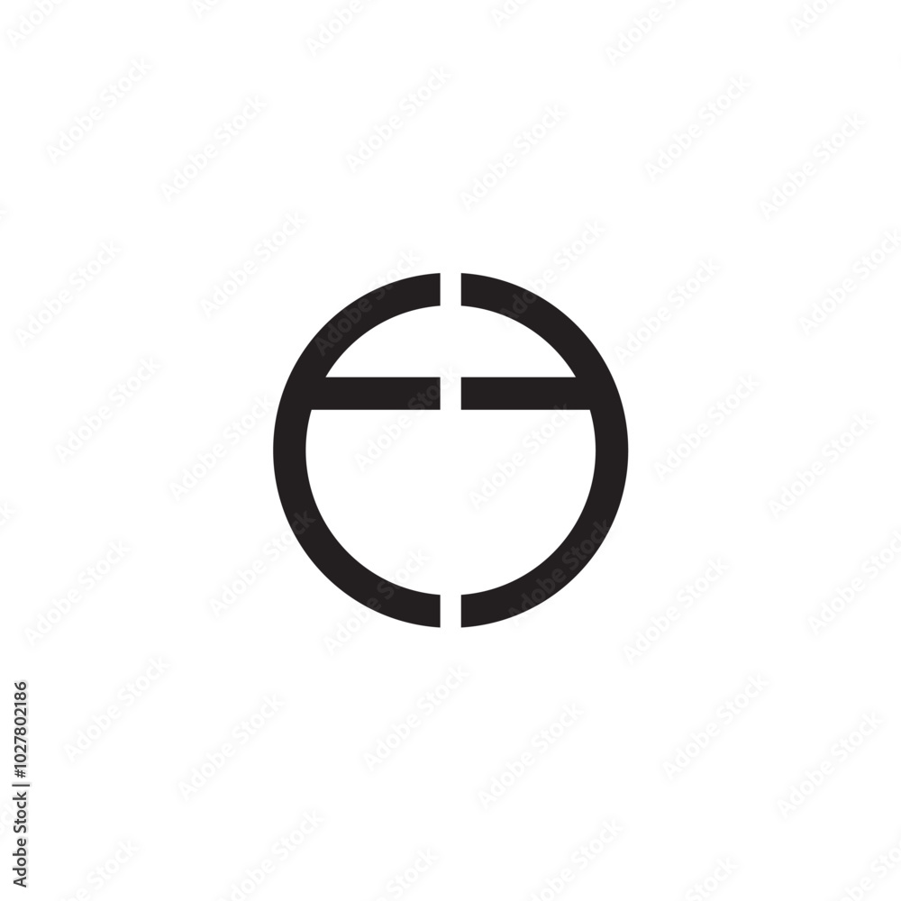 Obraz premium Round ff typography logo design