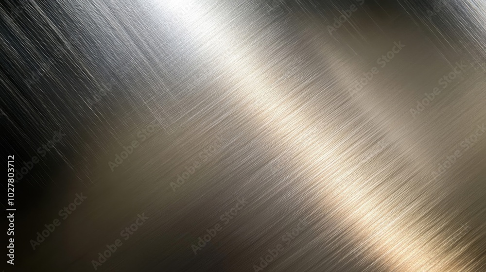 Brushed Metal Surface with Diagonal Lines and Light Reflection Brushed Metal Surface with Diagonal Lines and Light Reflection