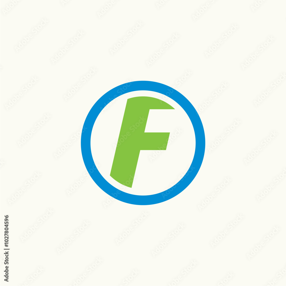 Letter f round circle logo design Letter f round circle logo design
