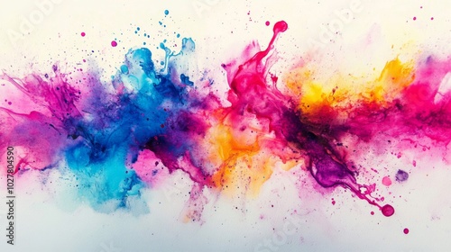 Abstract Watercolor Painting with Vibrant Colors