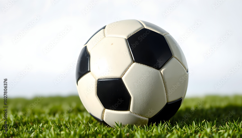 Fototapeta premium Soccer ball, Football, isolated on white background, full depth of field isolated with white highlights, png