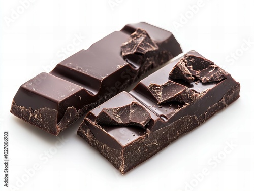 Delicious chocolate bar with rich texture and glossy surface on solid background perfect for branding new beautiful stock image illustration AI