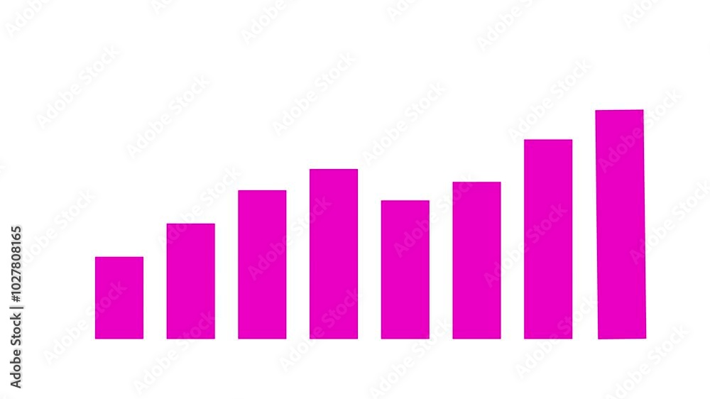 Business graph animation by pink colored on white background. Business graph animation by pink colored on white background.