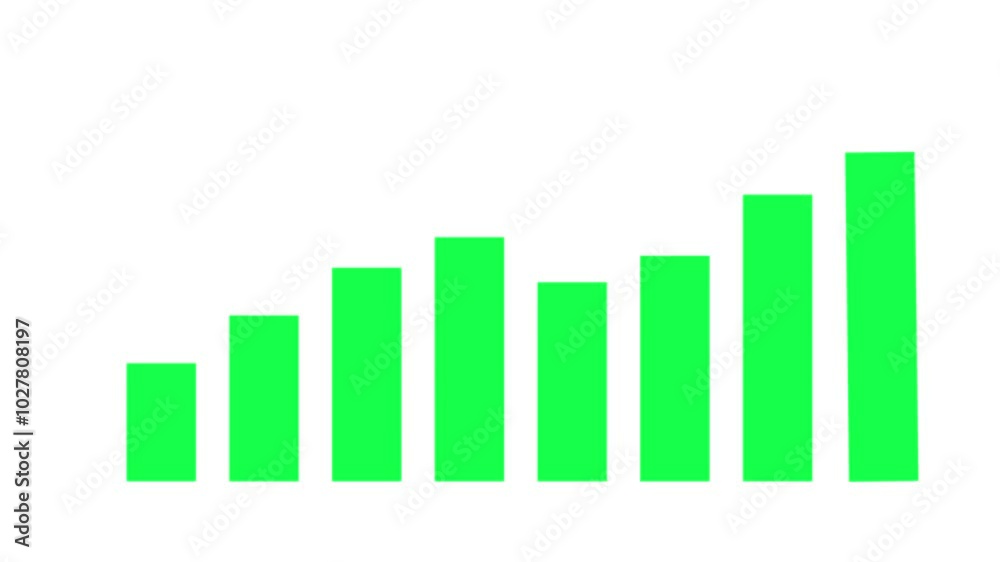 Business graph animation by green colored on white background. Business graph animation by green colored on white background.