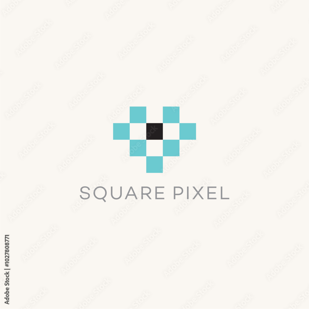 Diamond square pixel logo design and related company editable vector image Diamond square pixel logo design and related company editable vector image