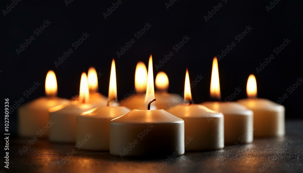 burning candles on dark background front view burning candles on dark background front view