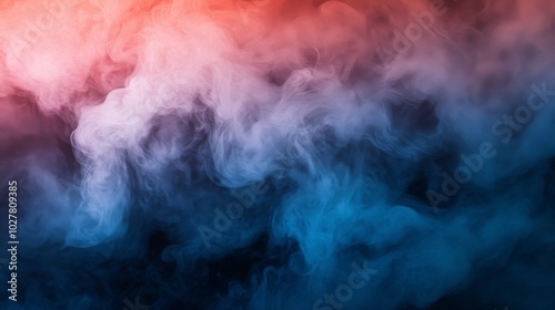 Abstract Smoke Swirls with Red and Blue Hues