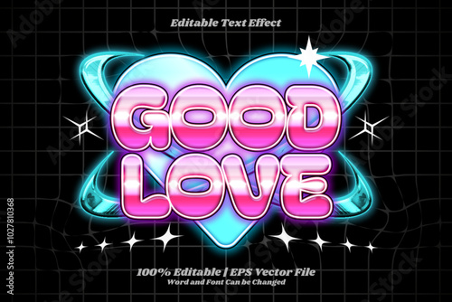 Good Love retro trend template Y2K Editable text Effect Style