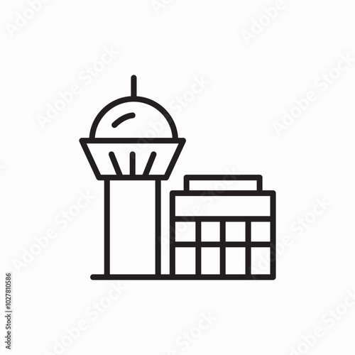 airport building icon sign vector