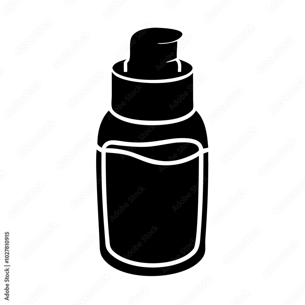 Pump bottle for skincare product on a white background, beauty packaging design Pump bottle for skincare product on a white background, beauty packaging design