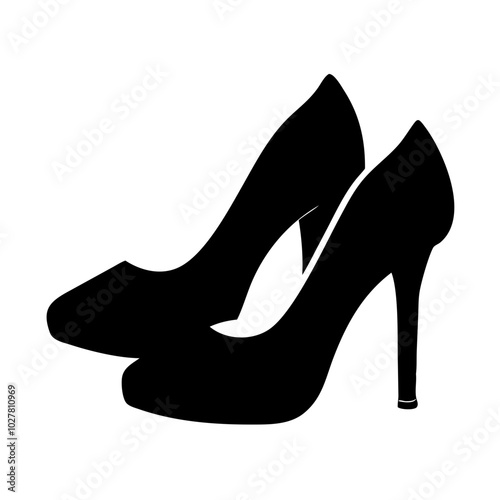 Elegant black high heels design for fashionable footwear