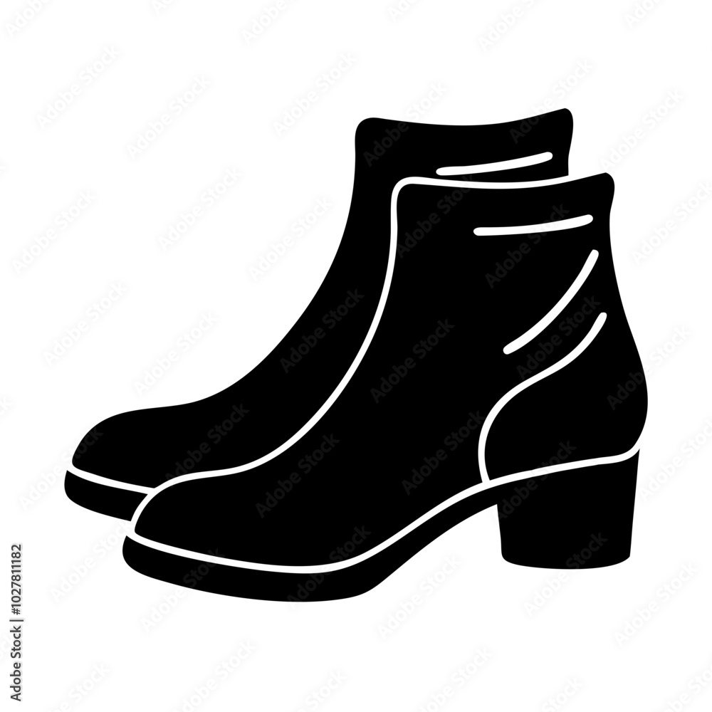 Elegant ankle boots with chunky heels on a white background, fashion footwear design
Elegant ankle boots with chunky heels on a white background, fashion footwear design