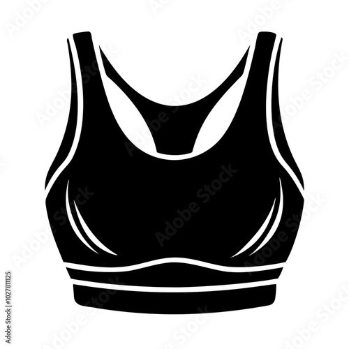 Comfortable black sports bra design for activewear and fitness concept