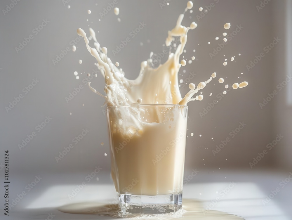 milk splashing dramatically as it pours into a glass, captured in high detail against a pristine background, emphasizing the freshness and vibrancy of dairy products milk splashing dramatically as it pours into a glass, captured in high detail against a pristine background, emphasizing the freshness and vibrancy of dairy products