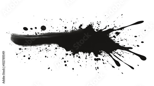 Artistic ink splash design created on a white background for creative project...