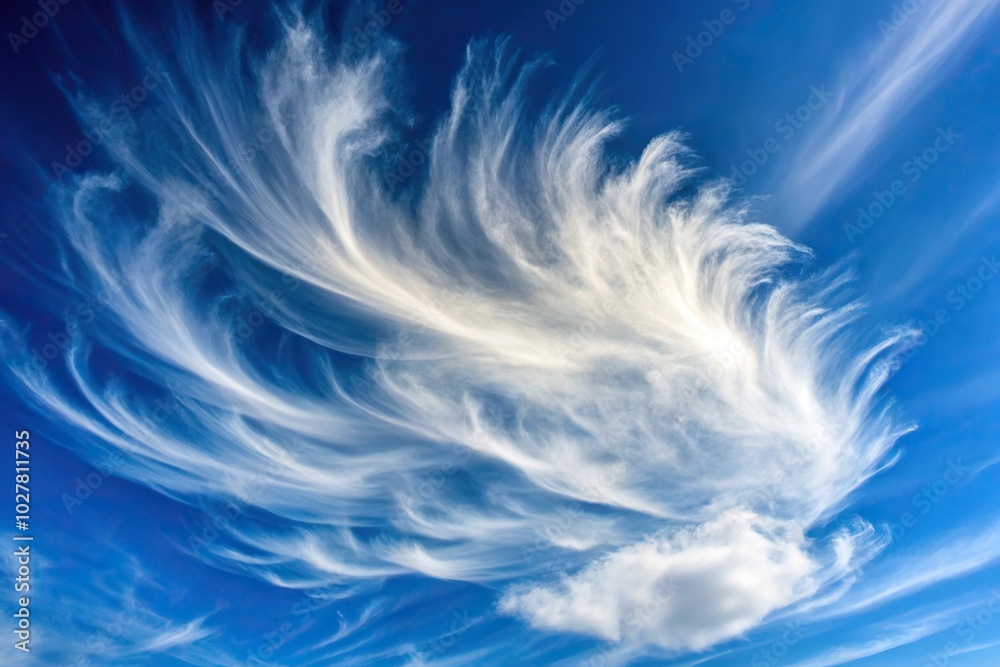 Obraz premium Ethereal elegance wispy clouds shape asymmetrical