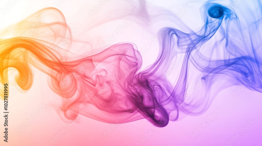 Abstract colorful smoke swirls on a white background Abstract colorful smoke swirls on a white background