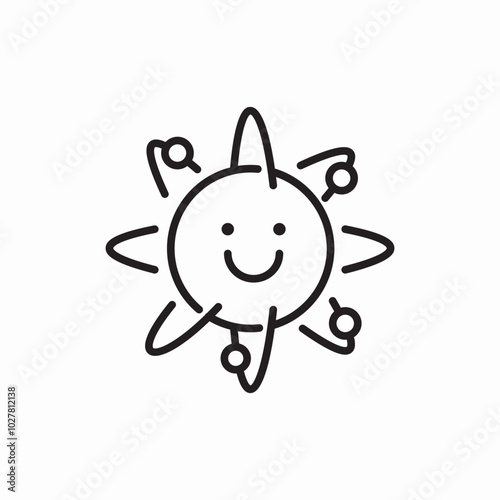 yummy sun icon sign vector