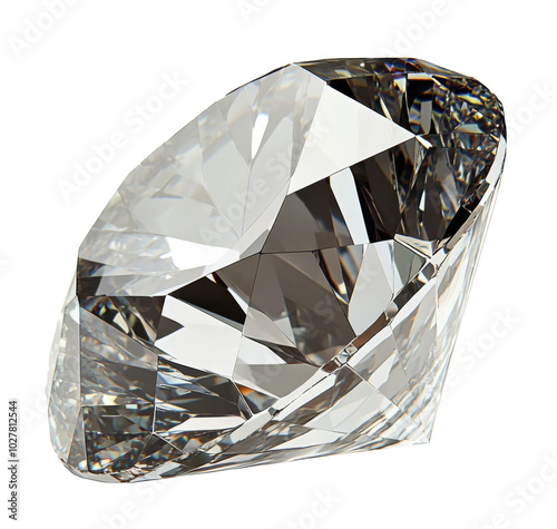 A cut diamond sparkles brightly under soft light on a neutral background