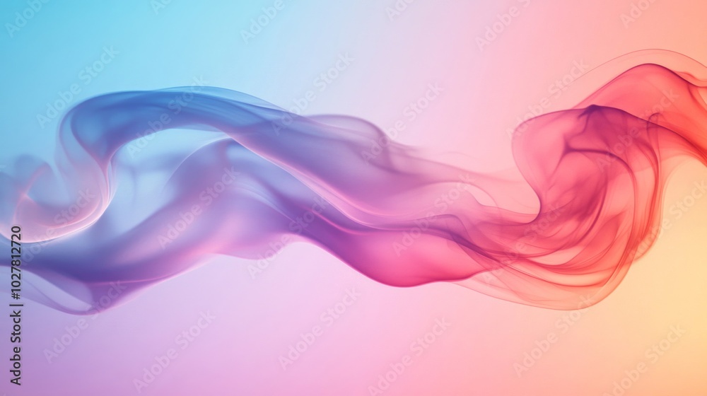 Fototapeta premium Abstract Wavy Smoke in Pink and Blue Hues