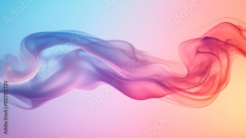 Abstract Wavy Smoke in Pink and Blue Hues