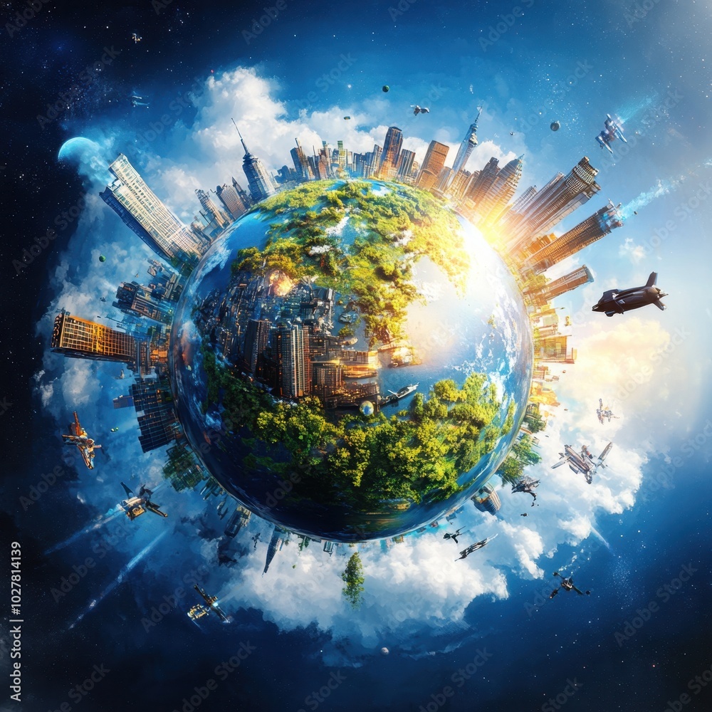 Obraz premium Earth with the different elements 