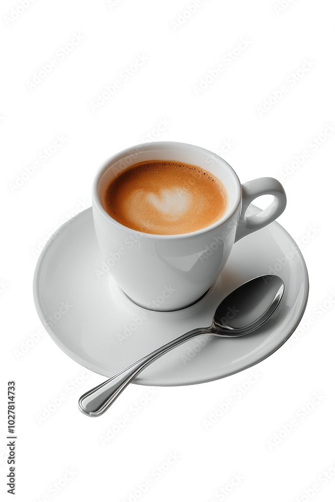 A warm cup of espresso with artistic crema on display in a cozy cafe setting A warm cup of espresso with artistic crema on display in a cozy cafe setting