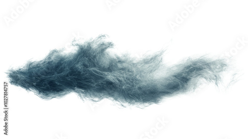 Fluffy white cloud floating under a bright light in an indoor setting, creati...