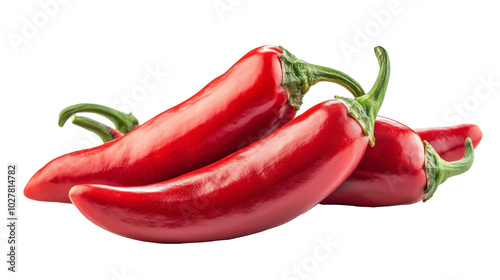 A glossy red chili pepper against a white background highlights its curves