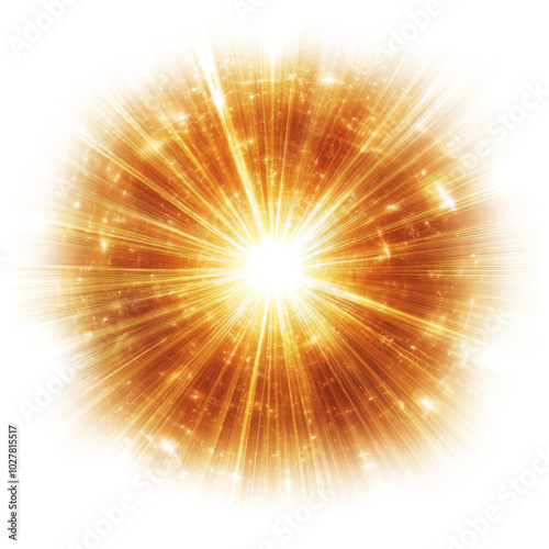 Bright golden burst of light radiating from the center, creating a warm and v...